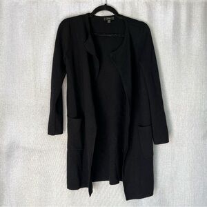 J Crew Juliette Collarless Sweater Blazer Black Open Front Cardigan